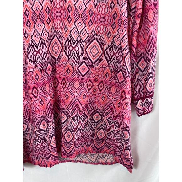 La Blanca V Neck Tunic Cover Up Dress Pink Size XS - Picture 6 of 9